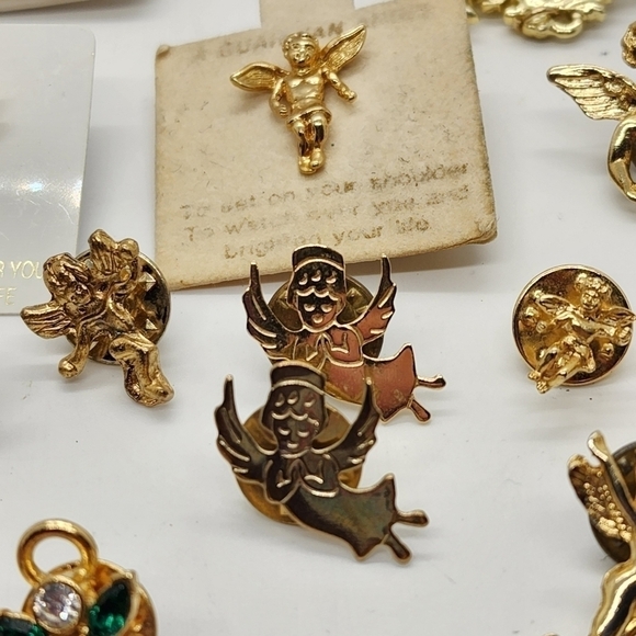Vtg bulk Lot of 33 resellers Angel cupid Cherub pinback pin lapel brooch - Picture 7 of 12